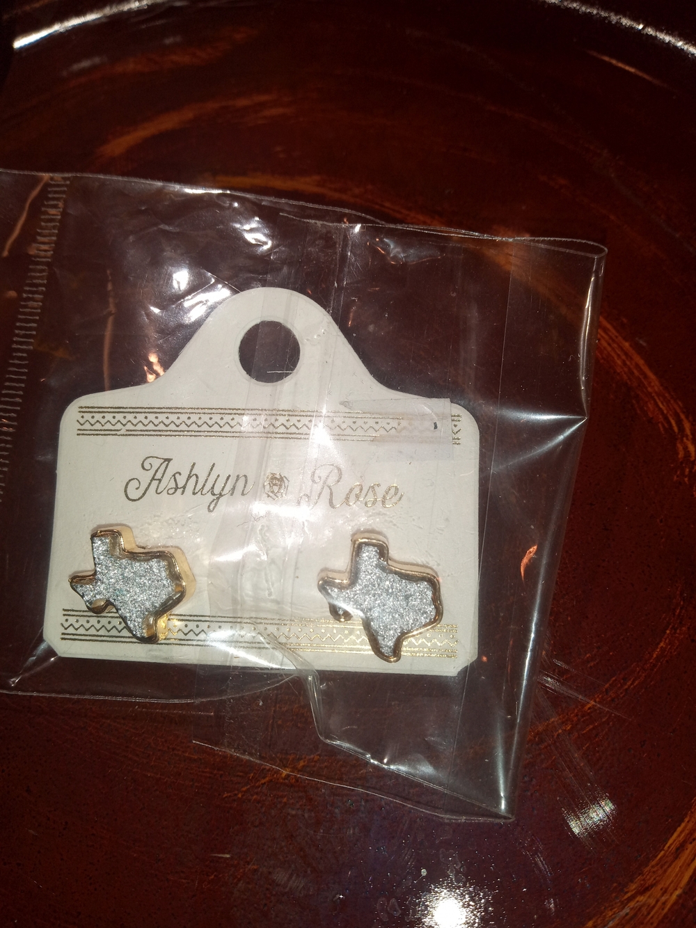 Silver Druzzy Texas Stud Earrings with Gold Trim